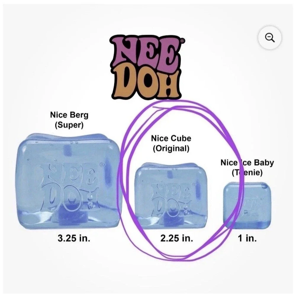 Nee Doh Nice Cube PURPLE Schylling Slow Squish Fidget Sensory Toy - Picture 3 of 9